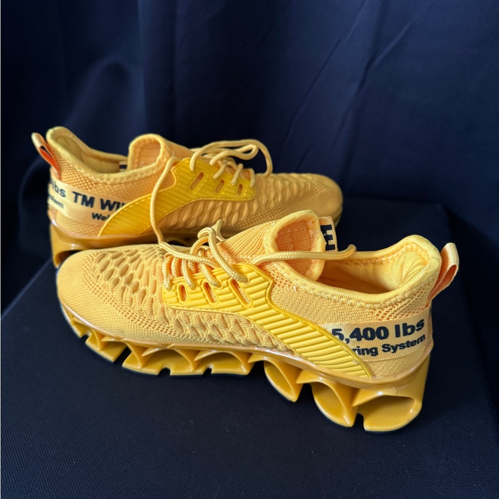 Womens Running Walking  Non Slip Gym Sports Work Trainers / Yellow / 6.5 - Picture 5 of 9